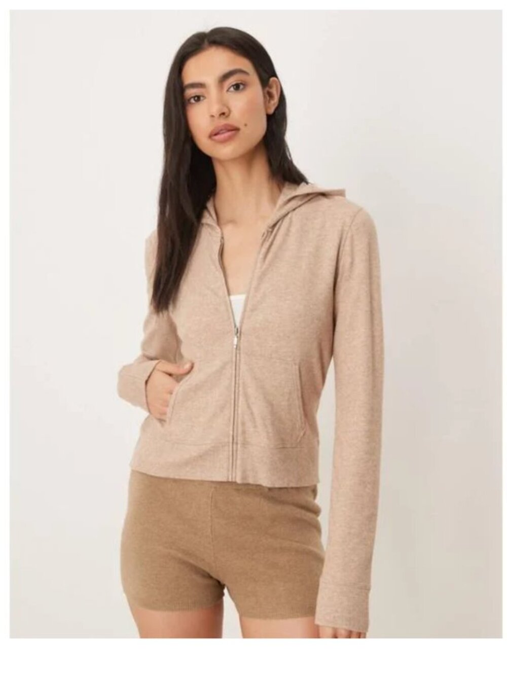 Abercrombie & Fitch Lounge Collection Tan Zip Up Hoodie XS